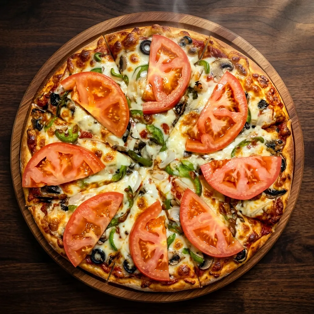 Vegetarian pizza at Pizza Loco in Sherwood Park, AB